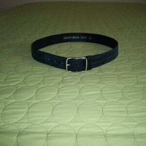 Giorgio Armani Dark Blue Leather "Armani Jeans" Belt